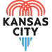 Abstract logo featuring a stylized heart shape formed by red and blue lines above the text 'KANSAS CITY'.