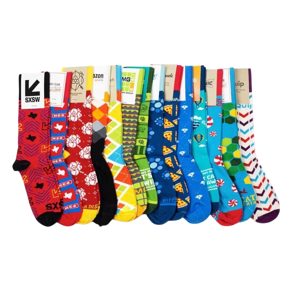 Example of custom socks with header card packaging