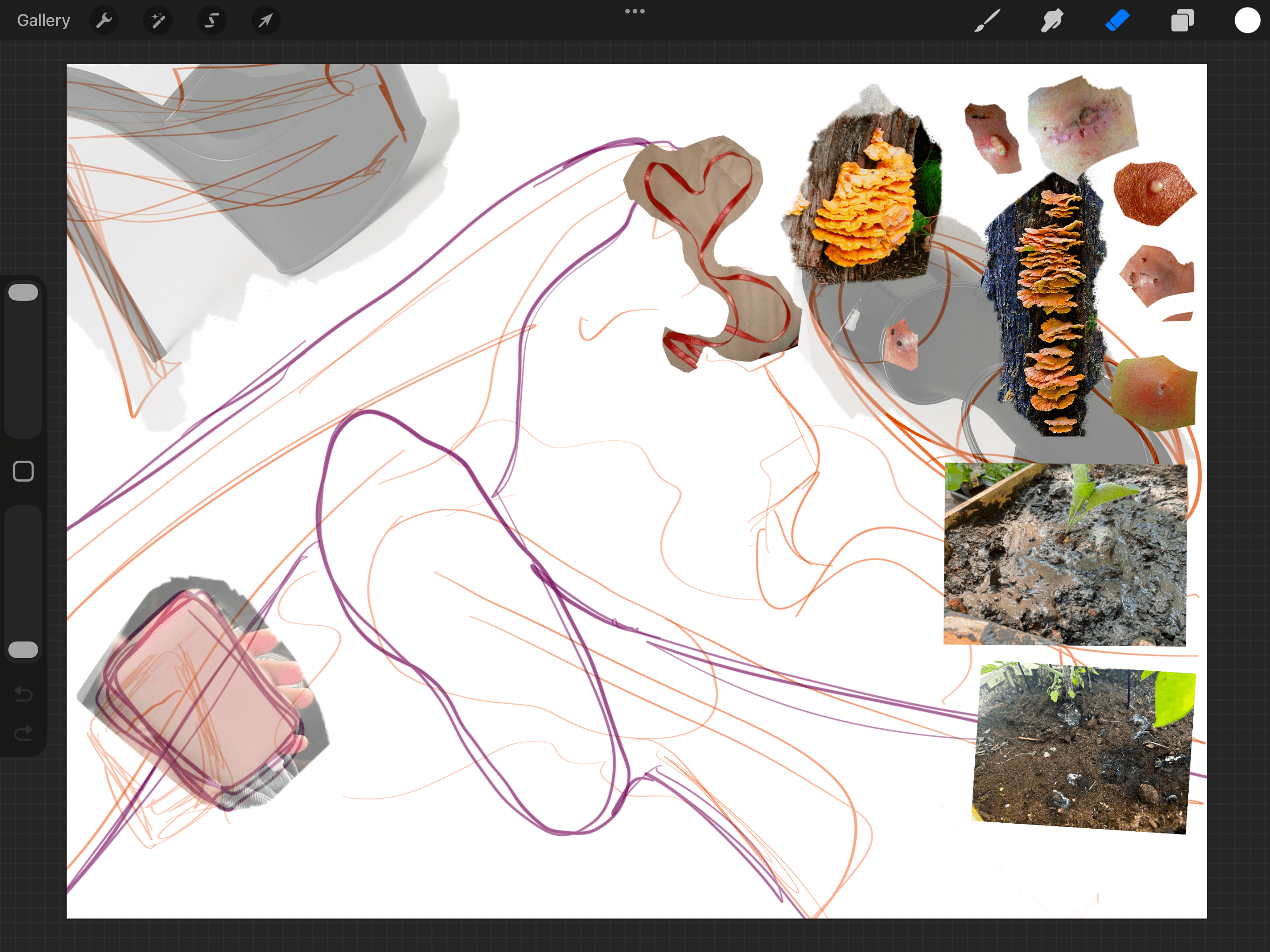 a screenshot of the procreate page aaliyah has set up to create her next nightmare piece