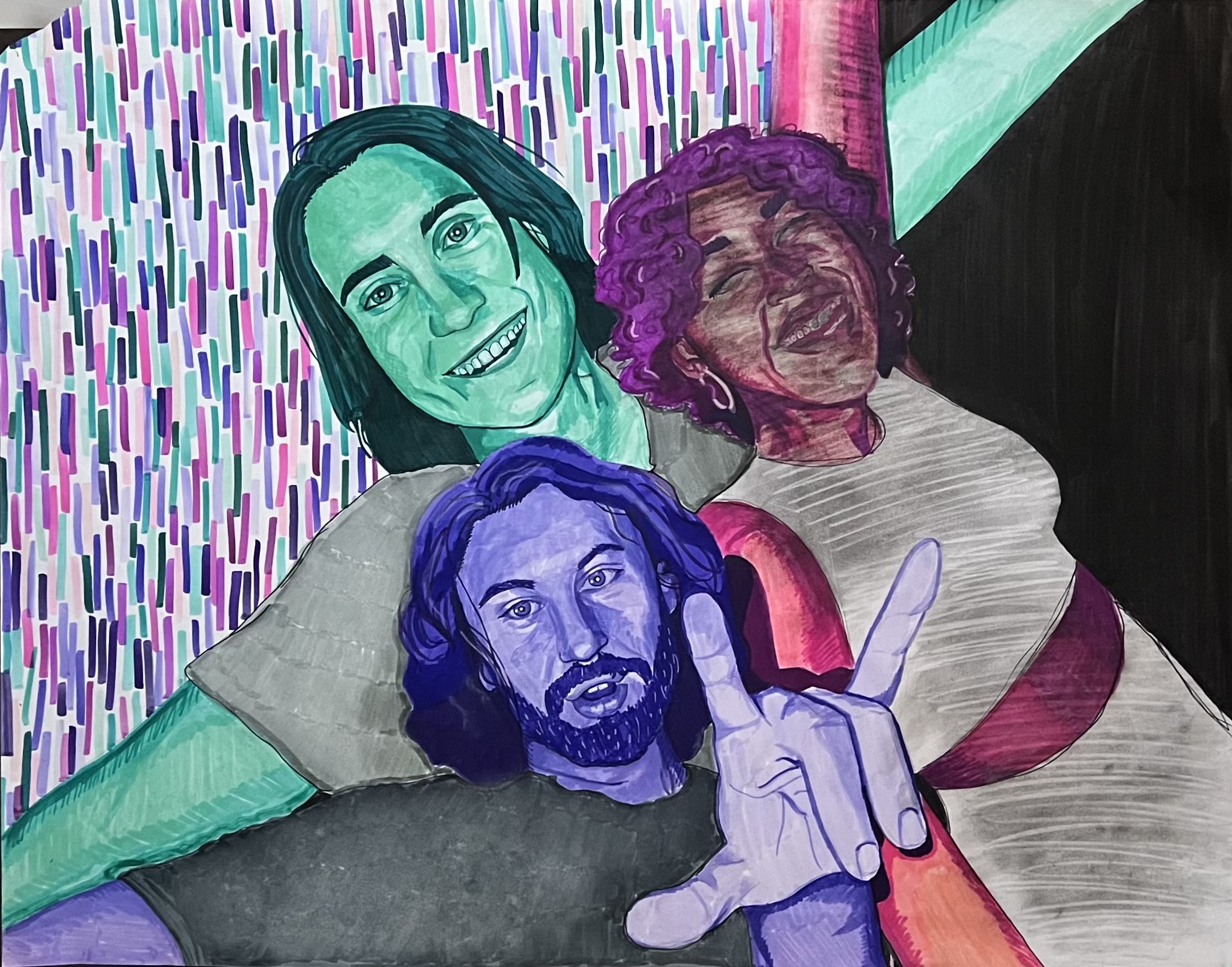 a portrait of aaliyah and 2 friends