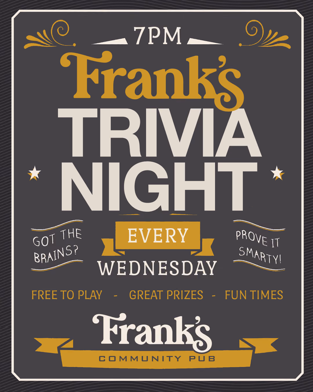 Trivia night at Franks!