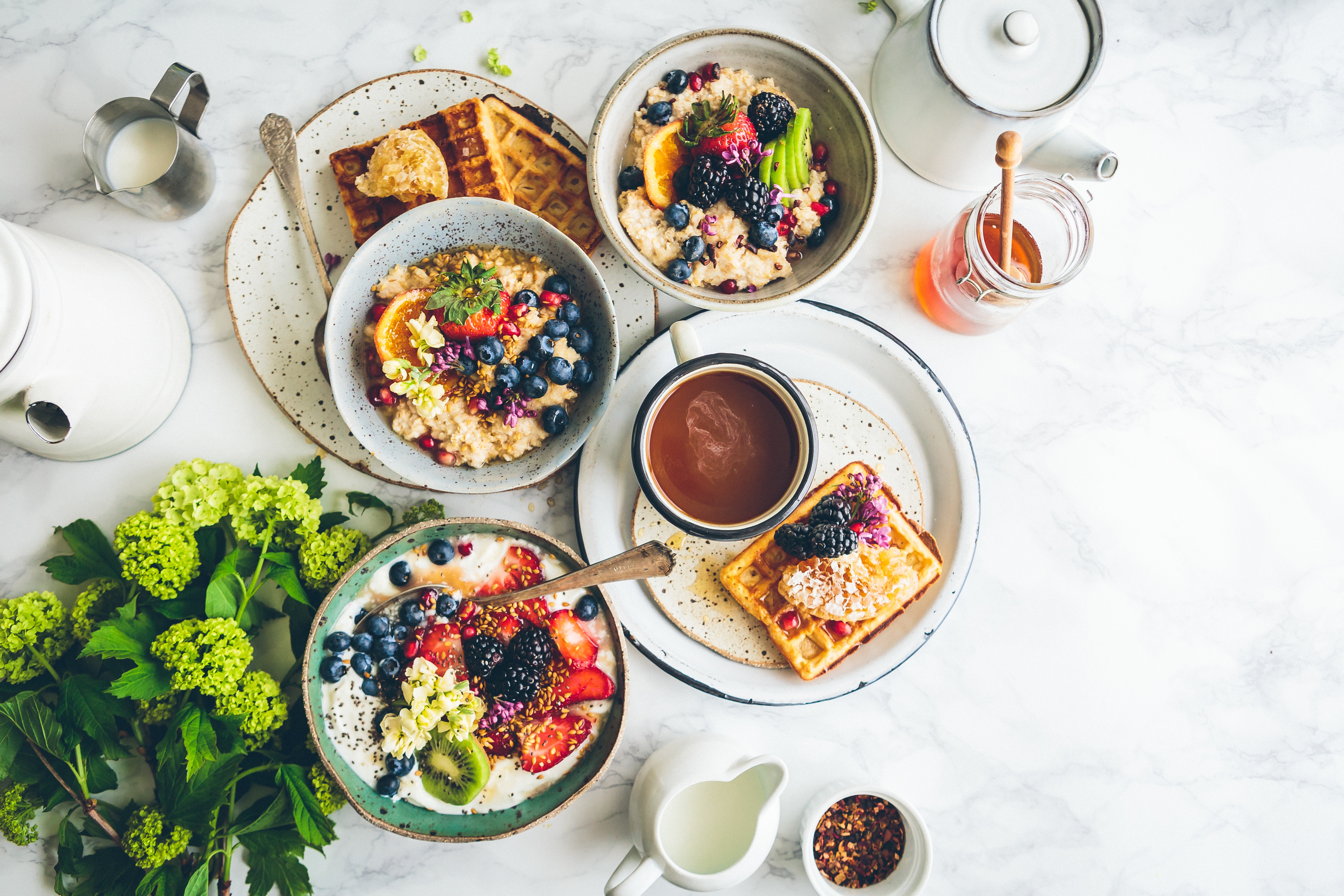 Spread of delicious and healthy foods.