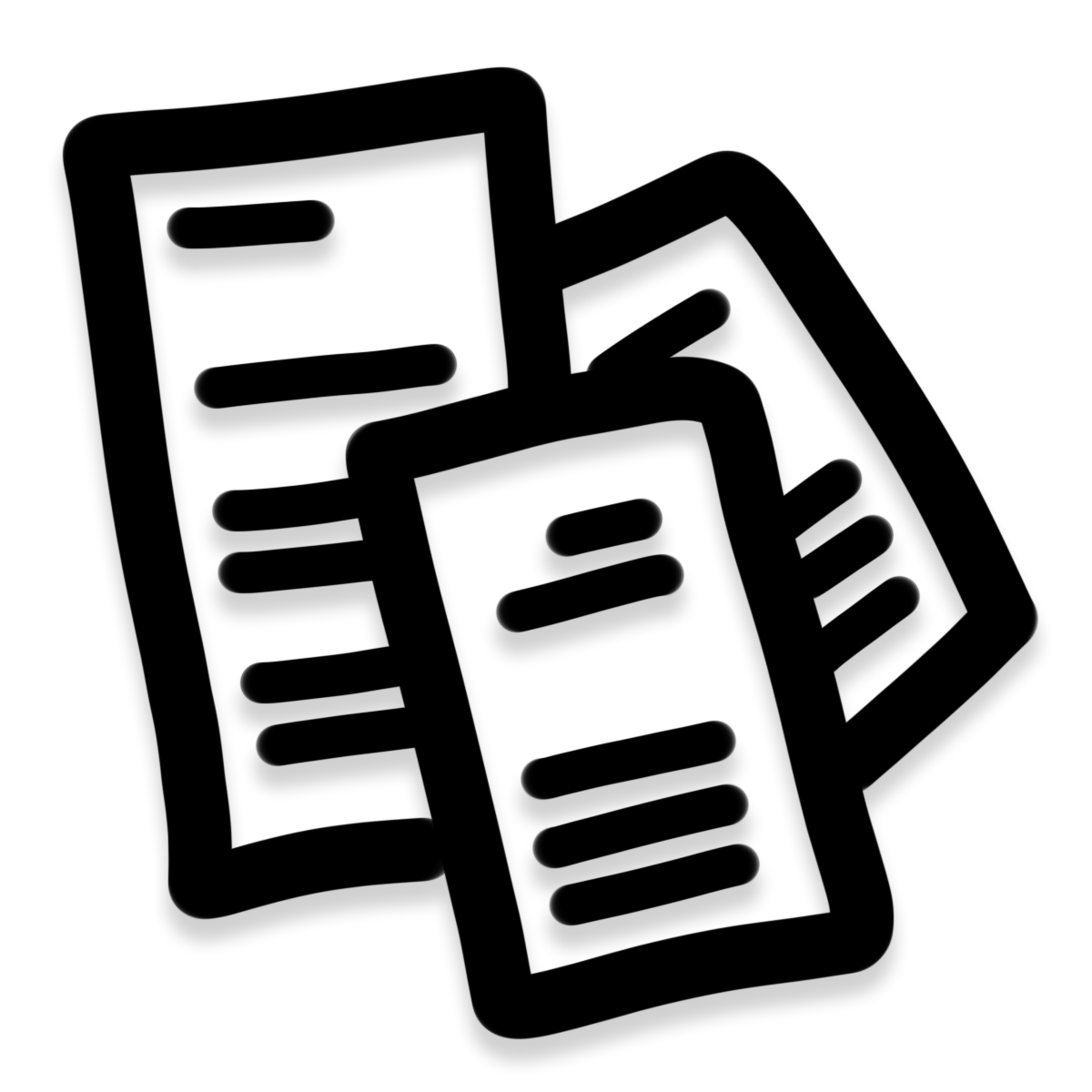 Papers in a pile icon