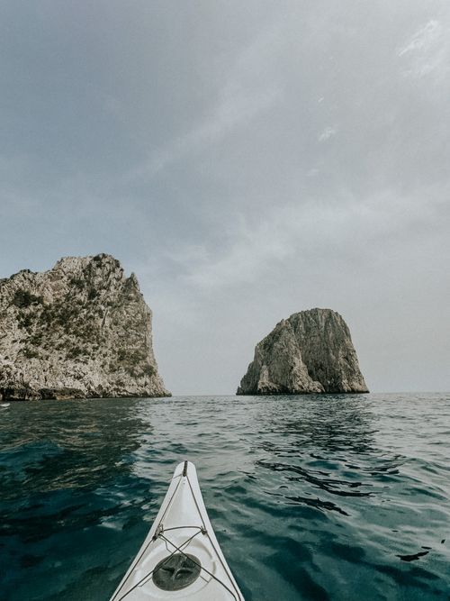 kayaking around Capri island