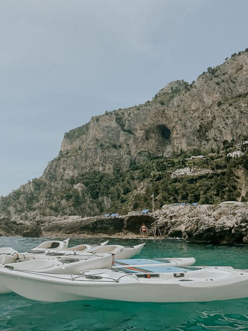 kayaking around Capri island