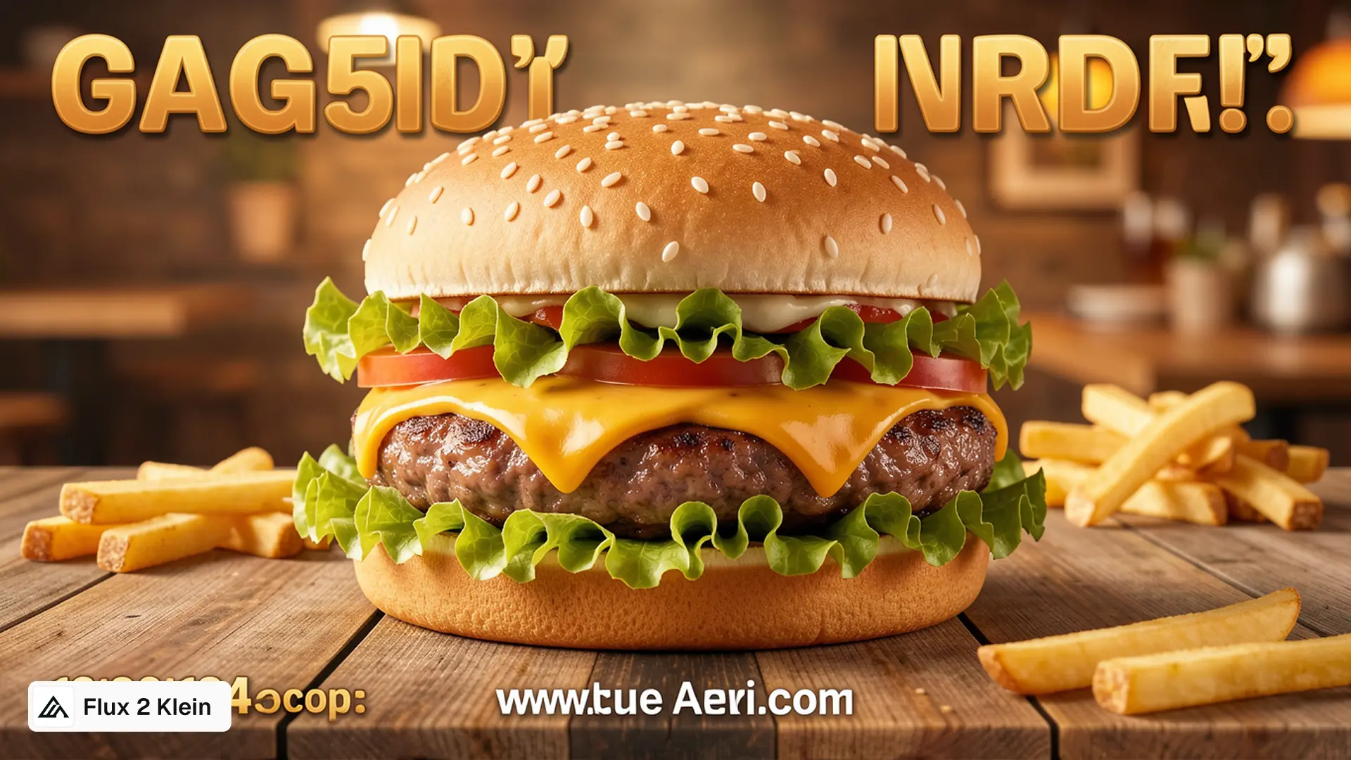 Burger advertisement generated with Flux 2 Klein
