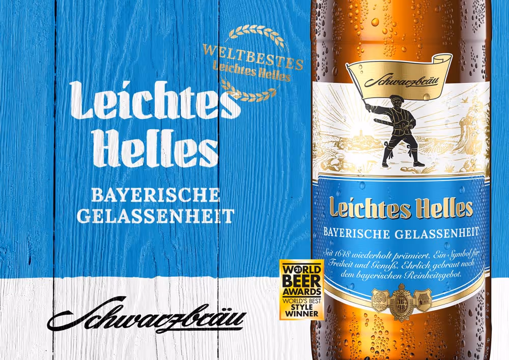 Das Etikett des Bieres 'Leichtes Helles'