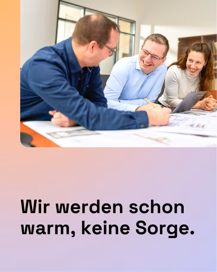 Social Media Post von Eckert & Partner mit dem Schriftzug "Wir werden schon warm, keine Sorge"