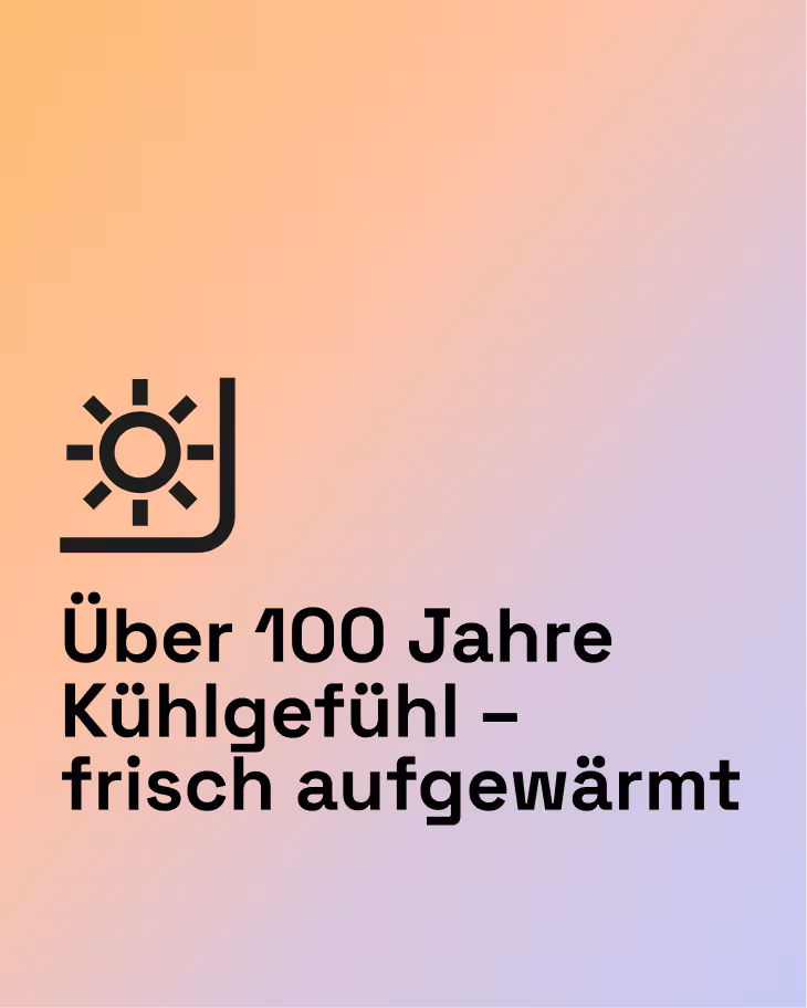 Social Media Post von Eckert & Partner mit dem Schriftzug "Über 100 Jahre Kühlgefühl - frisch aufgewärmt"