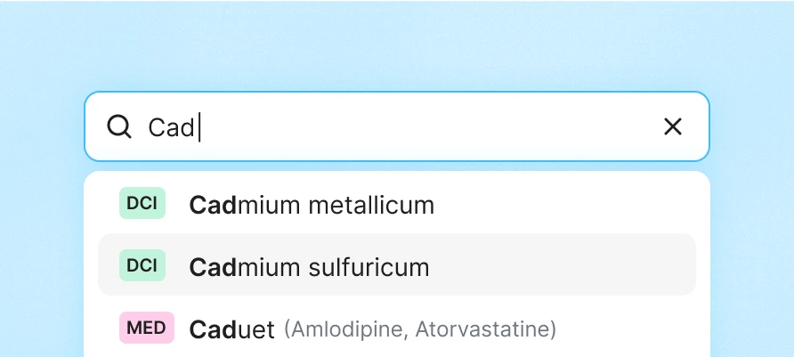 design interface du widget recherche d'allergies