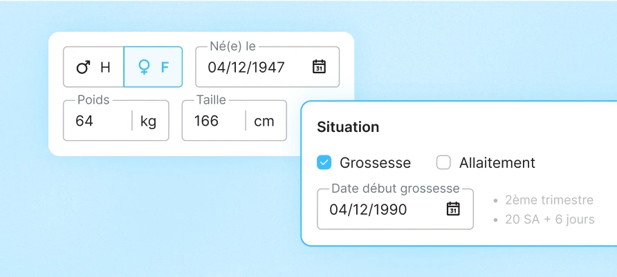 design interface du widget profil clinique