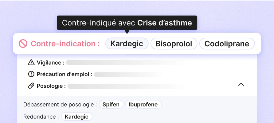 design interface du widget synthèse des alertes