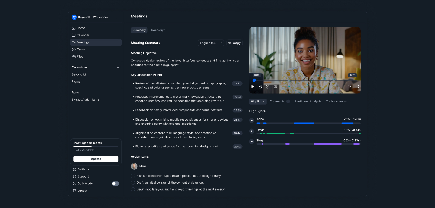 Dark mode Figma UI template
