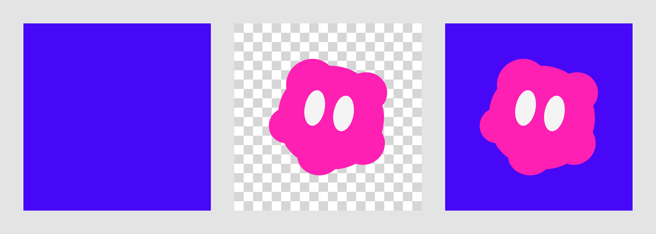 App icon split into a solid background layer and a transparent foreground layer, then combined