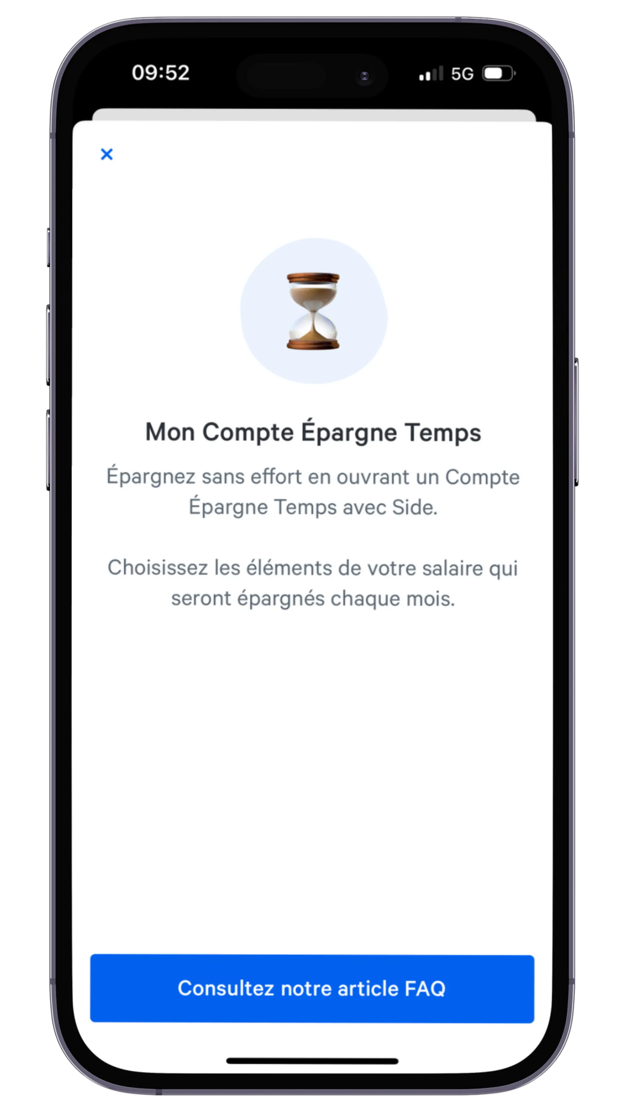 écran app cet