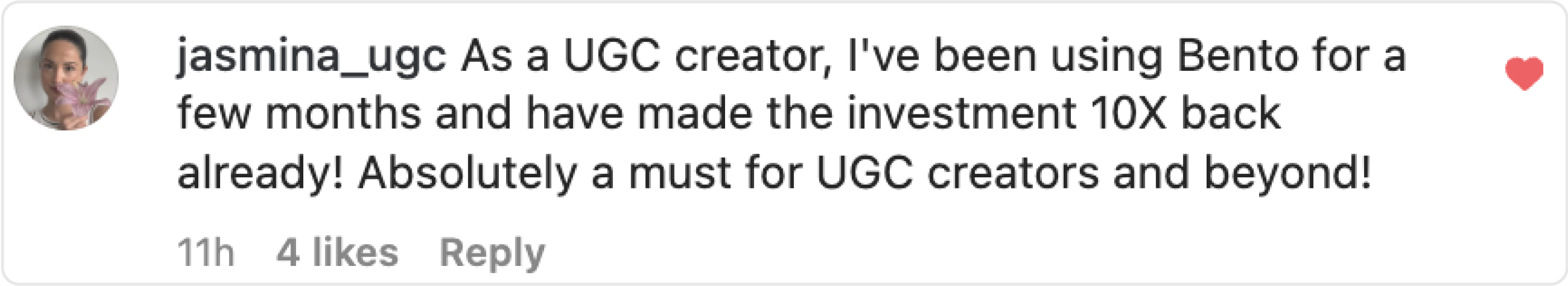 jasmina_ugc said on IG: As a UGC creator, I've been using Bento for a few months...