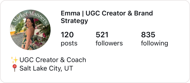 Emma | UGC Creator & Brand