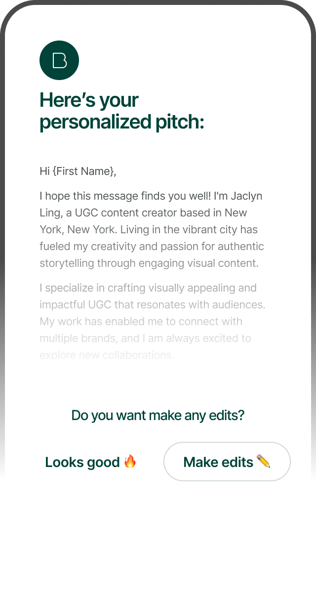 Personalized pitch screenshot