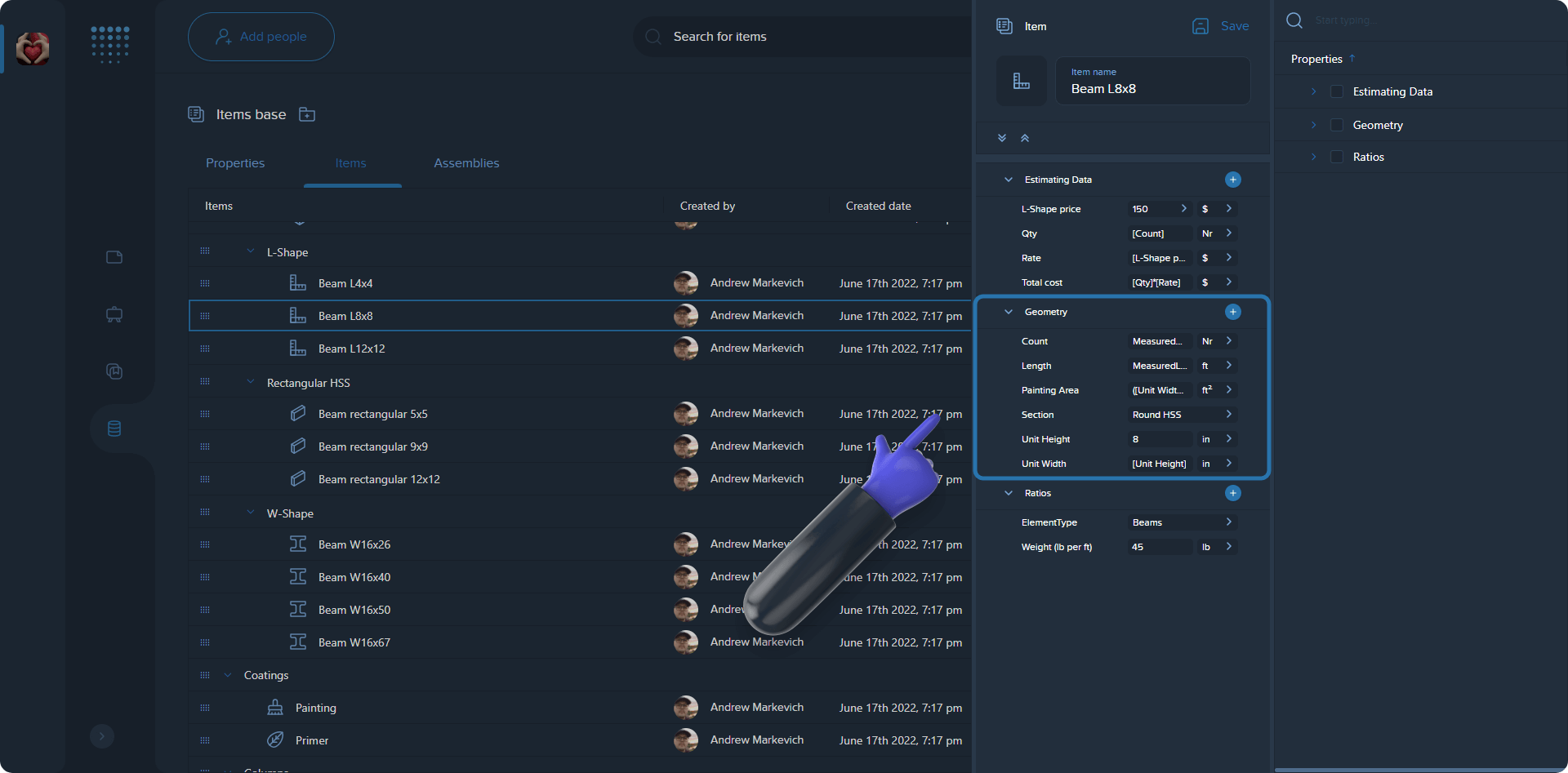 Round Steel Elements Calculator