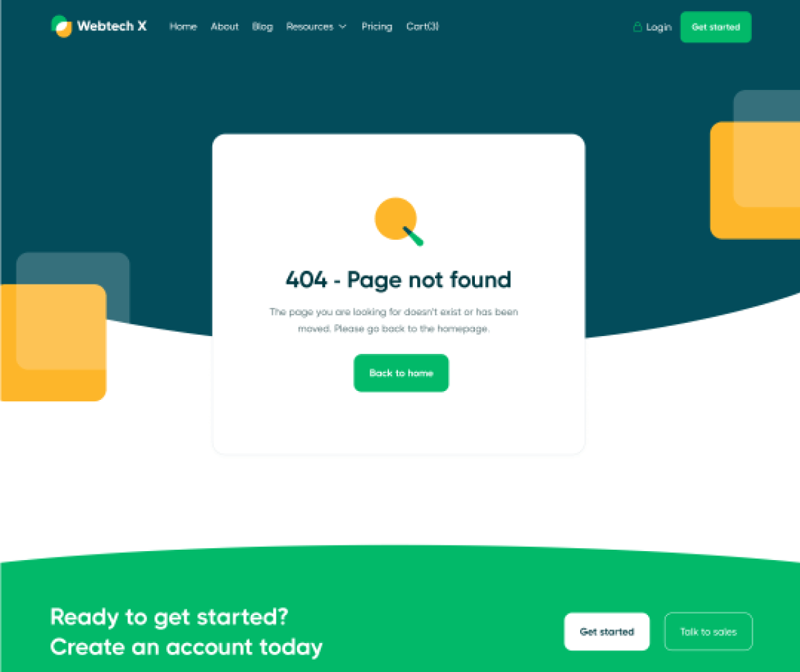 404 Not Found - Webtech X Webflow Template