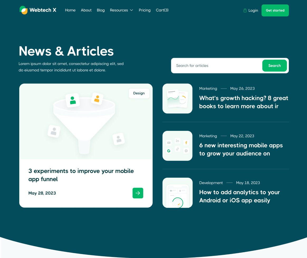 Blog V1 - Webtech X Webflow Template