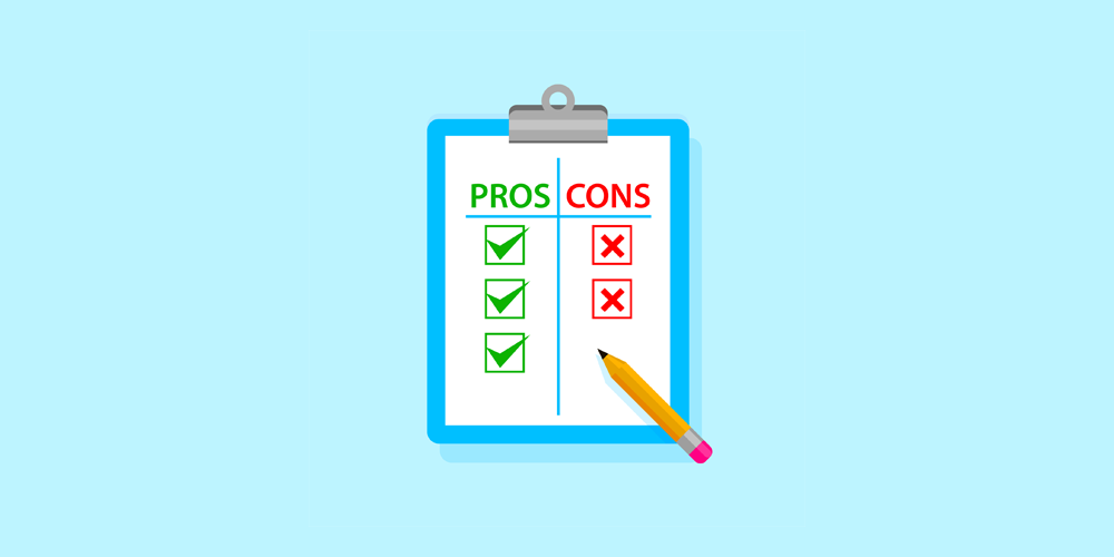 pro and con list on a clipboard