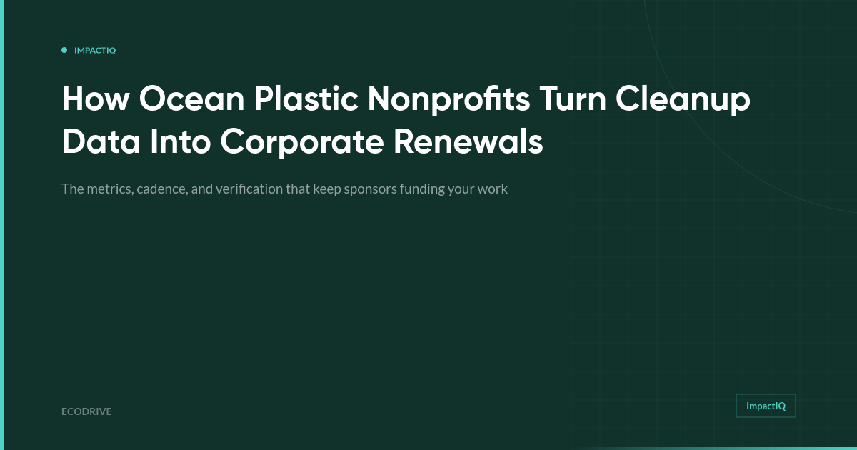 How Ocean Plastic Nonprofits Turn Cleanup Data Into Corporate Renewals