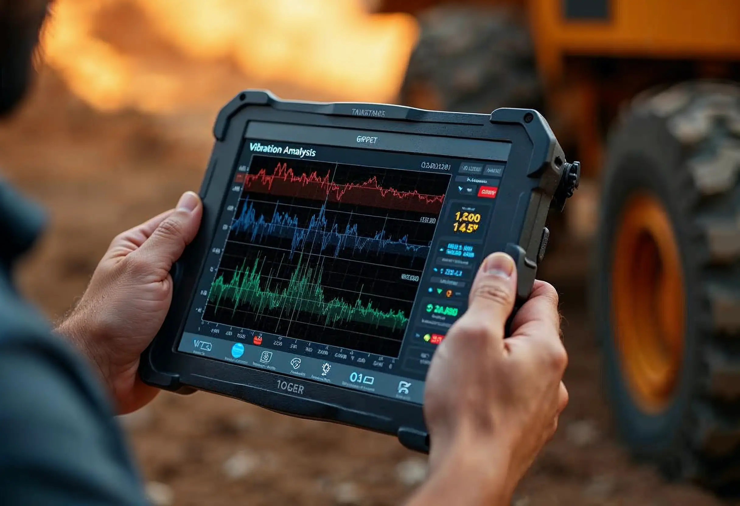 Graph displaying vibration data used for fault detection in machinery.