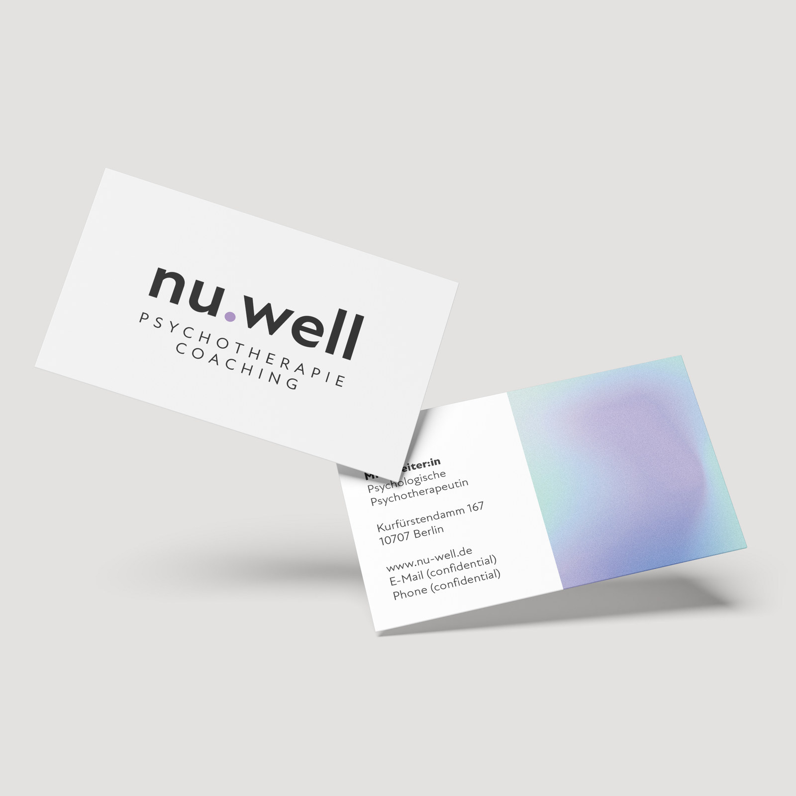 nu:well practice business cards