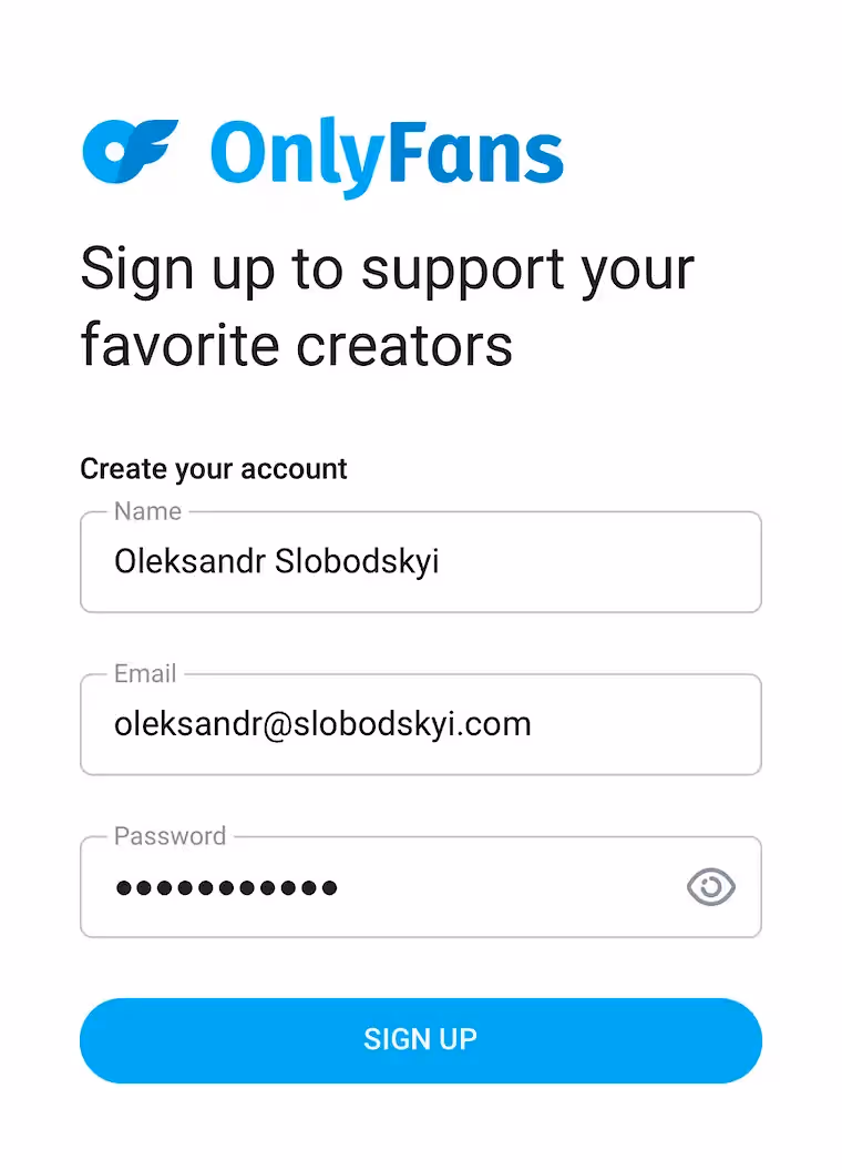 Как зарегистрироваться на OnlyFans