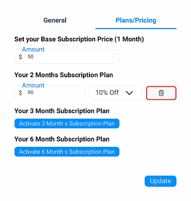 Как установить цену на подписку на Фансли