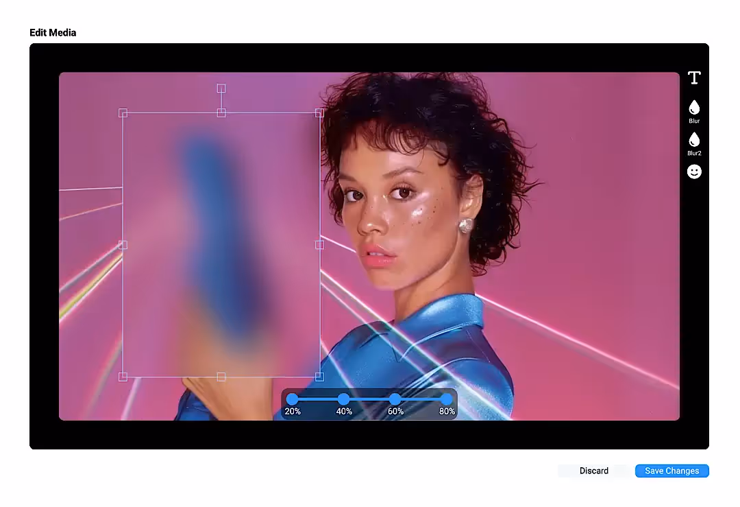 Пример замыливания части фото