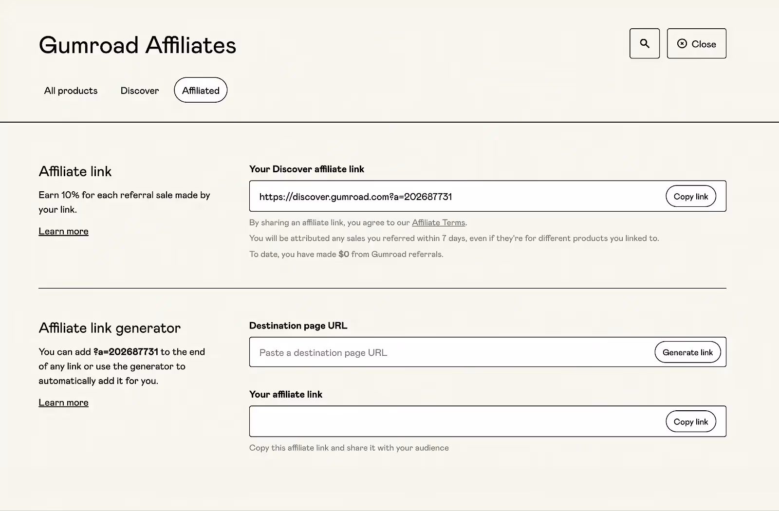 Заробіток на партнерській програмі Gumroad