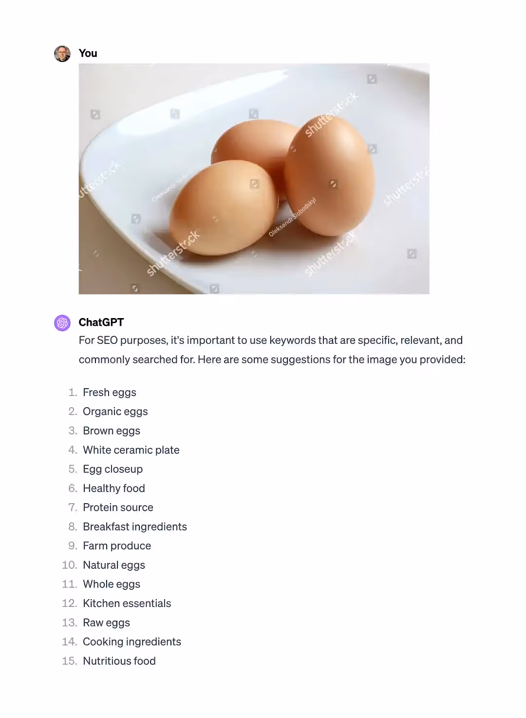 Чат-бот для допомоги з підбором ключових слів для Shutterstock