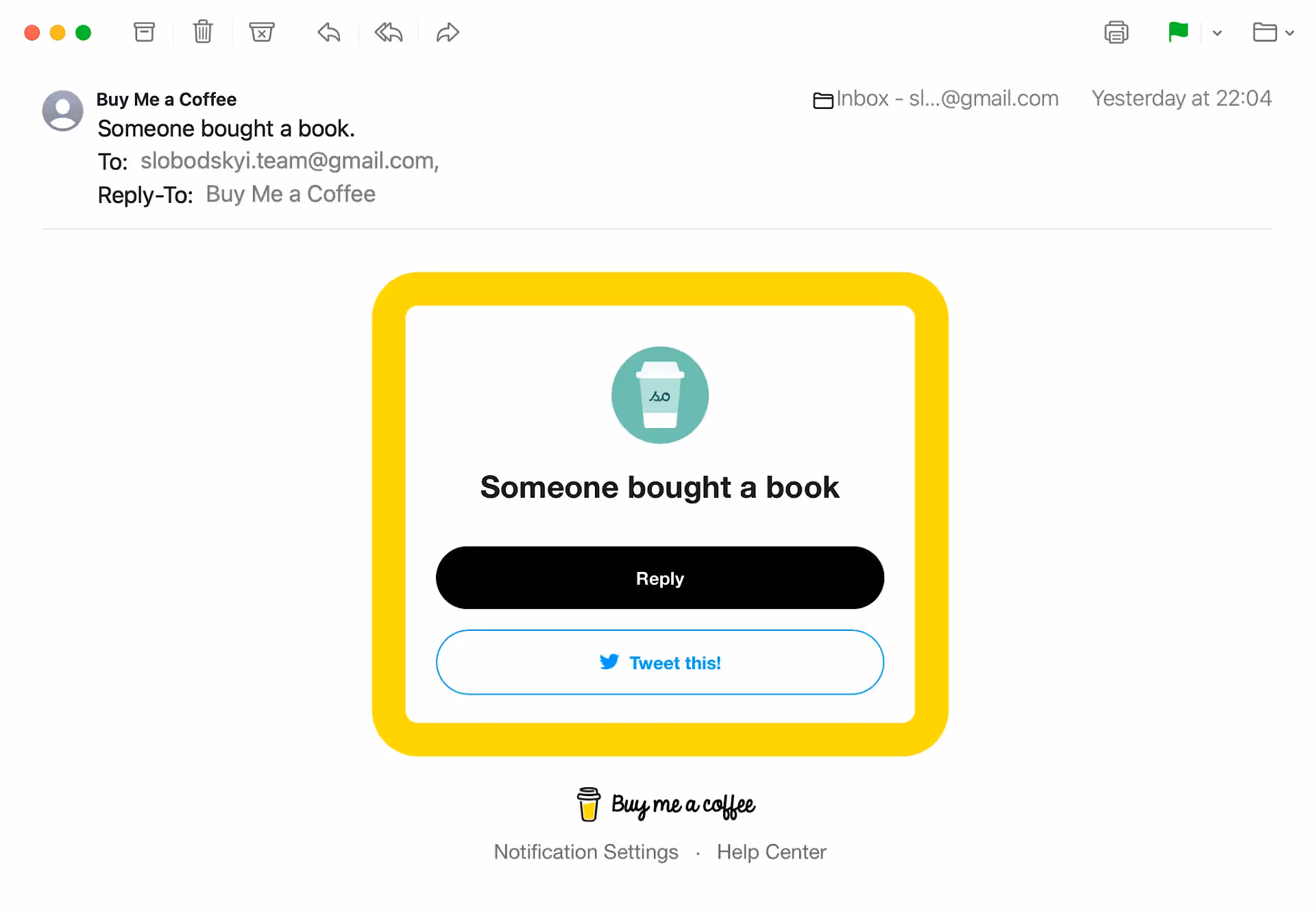 Уведомление про новый донат