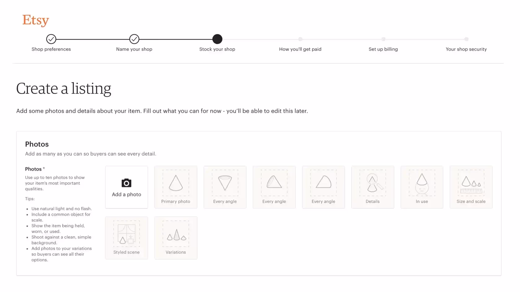 Steps to opening your own shop on Etsy