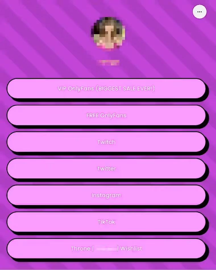 Screenshot of a website used as an intermediary to promote OnlyFans accounts and gain followers