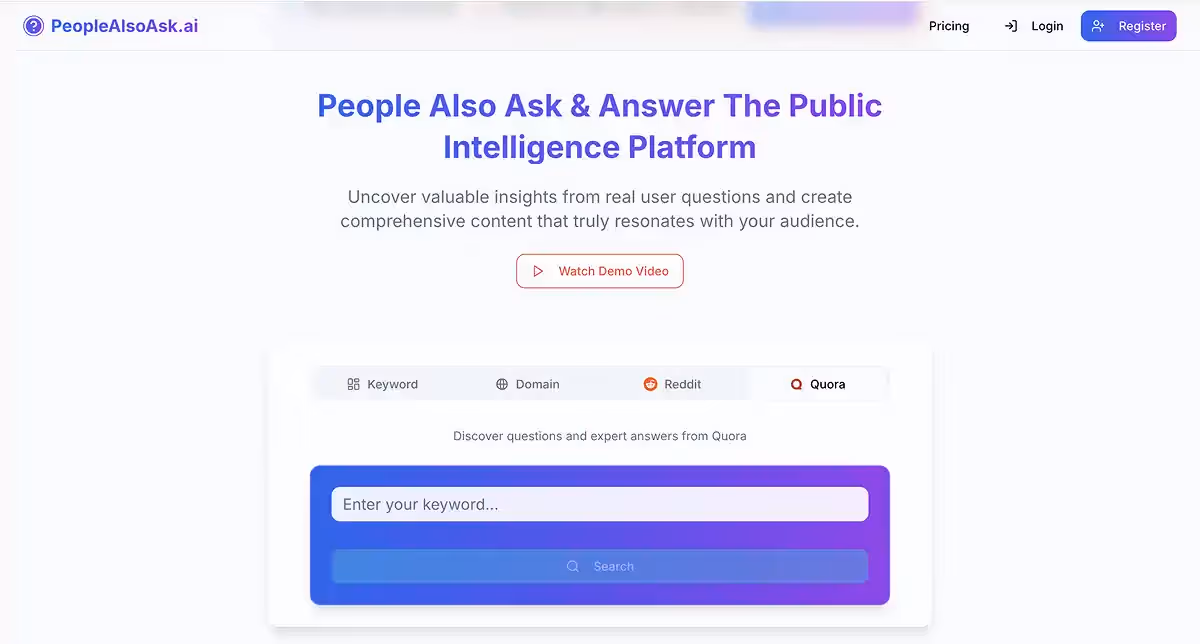 SEO-сервис, альтернативный AlsoAsked, созданный на Lovable.dev