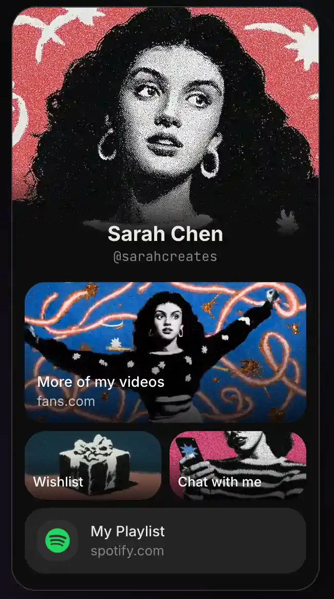 Screenshot of a website used as an intermediary to promote OnlyFans accounts and gain followers