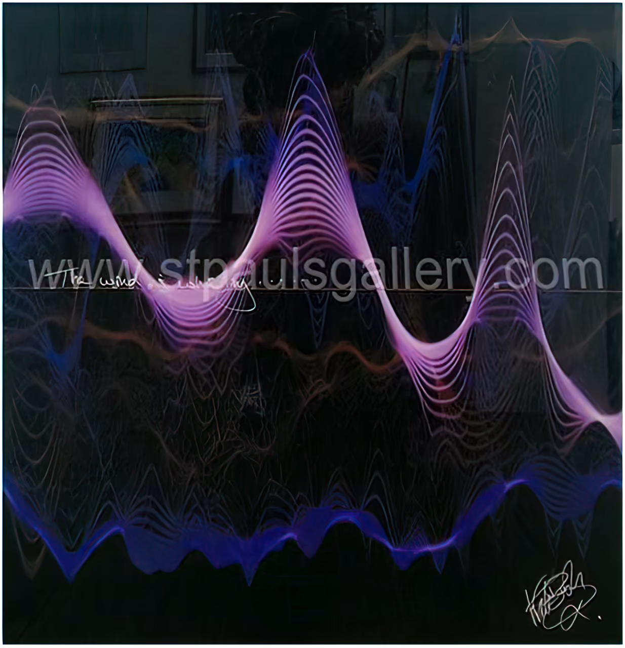 'Aerial' Soundwaves Signed Resin-Coated Print
