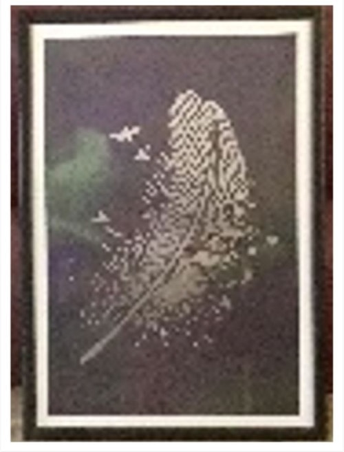 Silver Feather Print