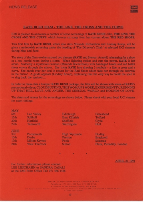 'The Line, The Cross & The Curve' Cinema Screening Press Release