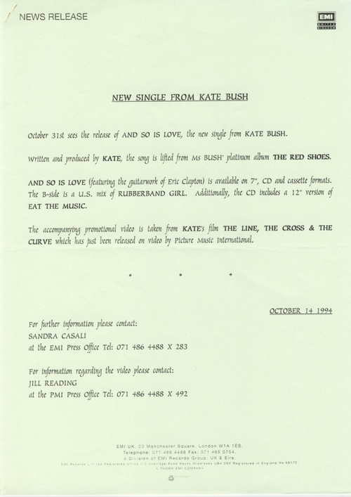 'And So Is Love' Press Release