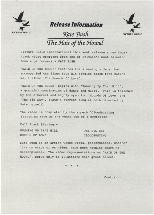 'The Hair Of The Hound' Press Release