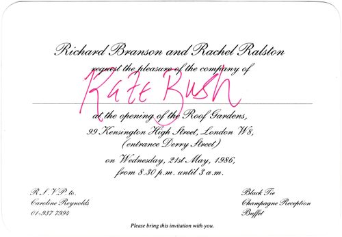 'Roof Gardens' Opening Invitation
