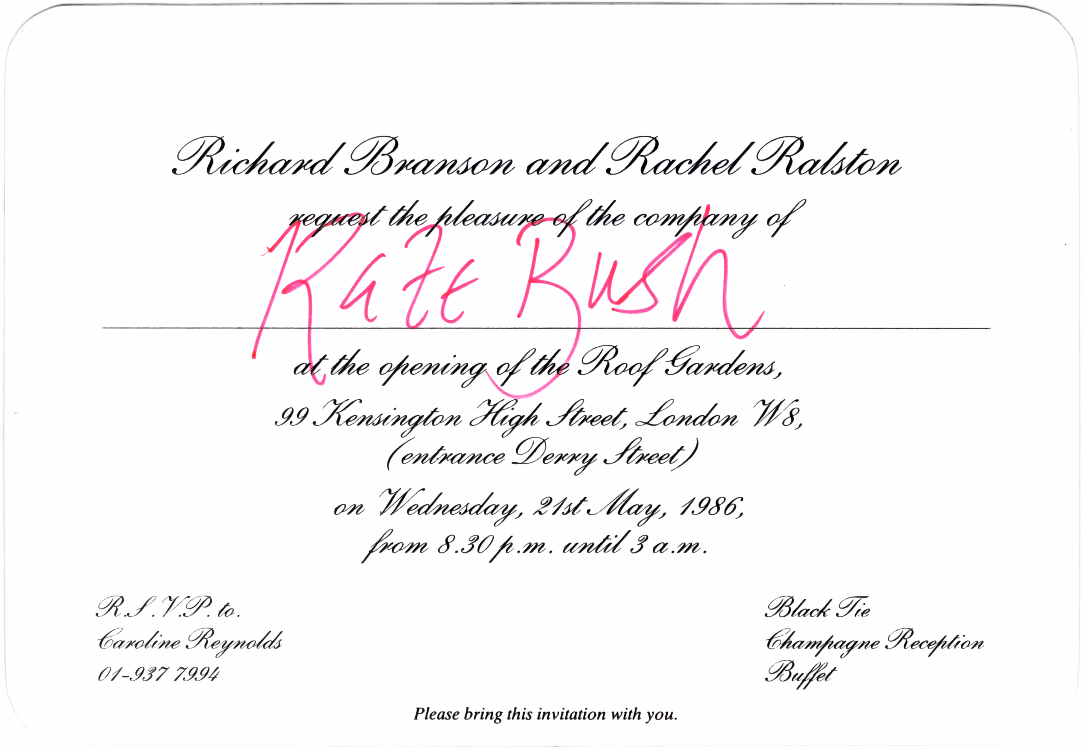 'Roof Gardens' Opening Invitation