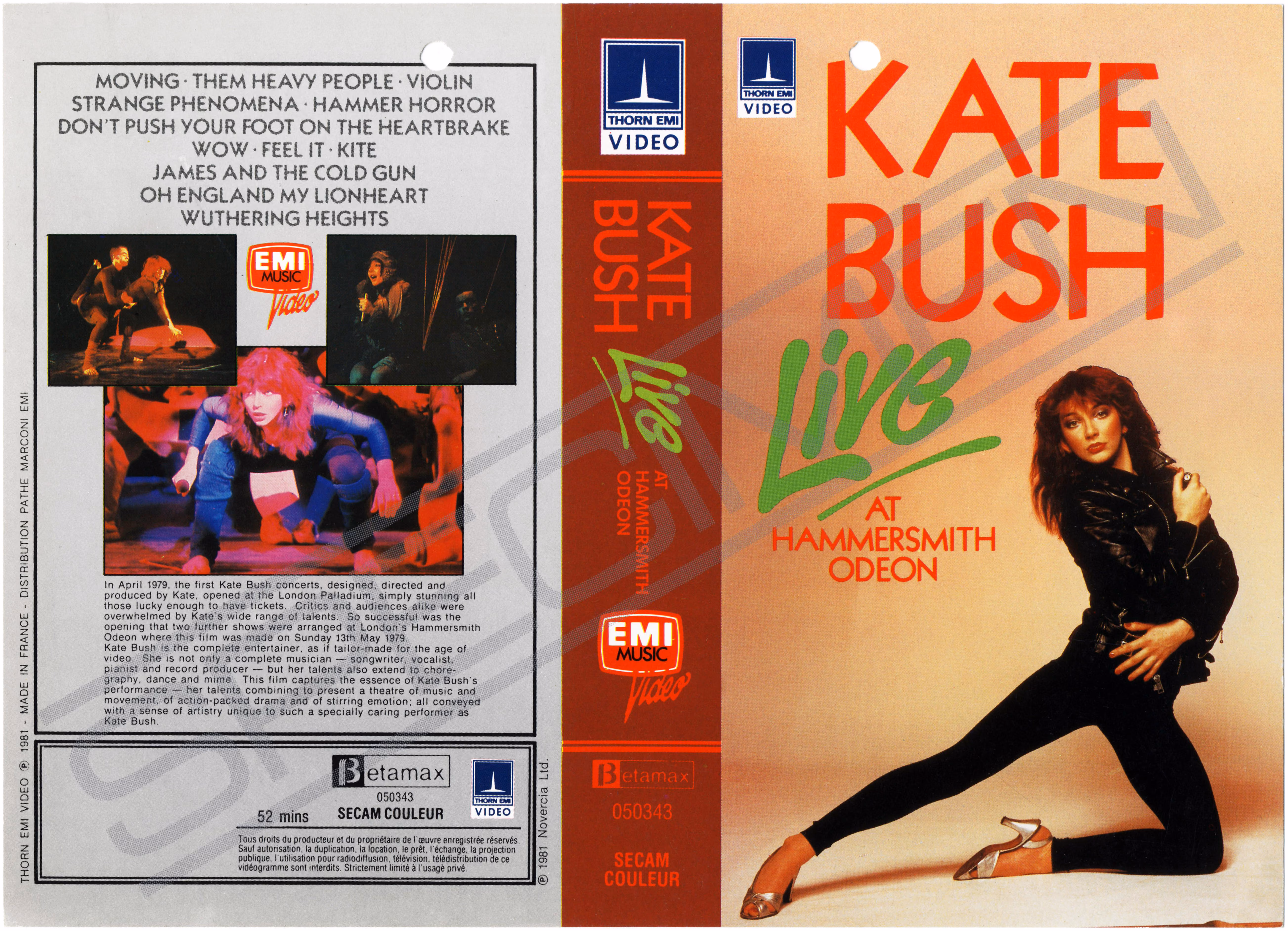 'Live At Hammersmith Odeon' Betamax Specimen Insert