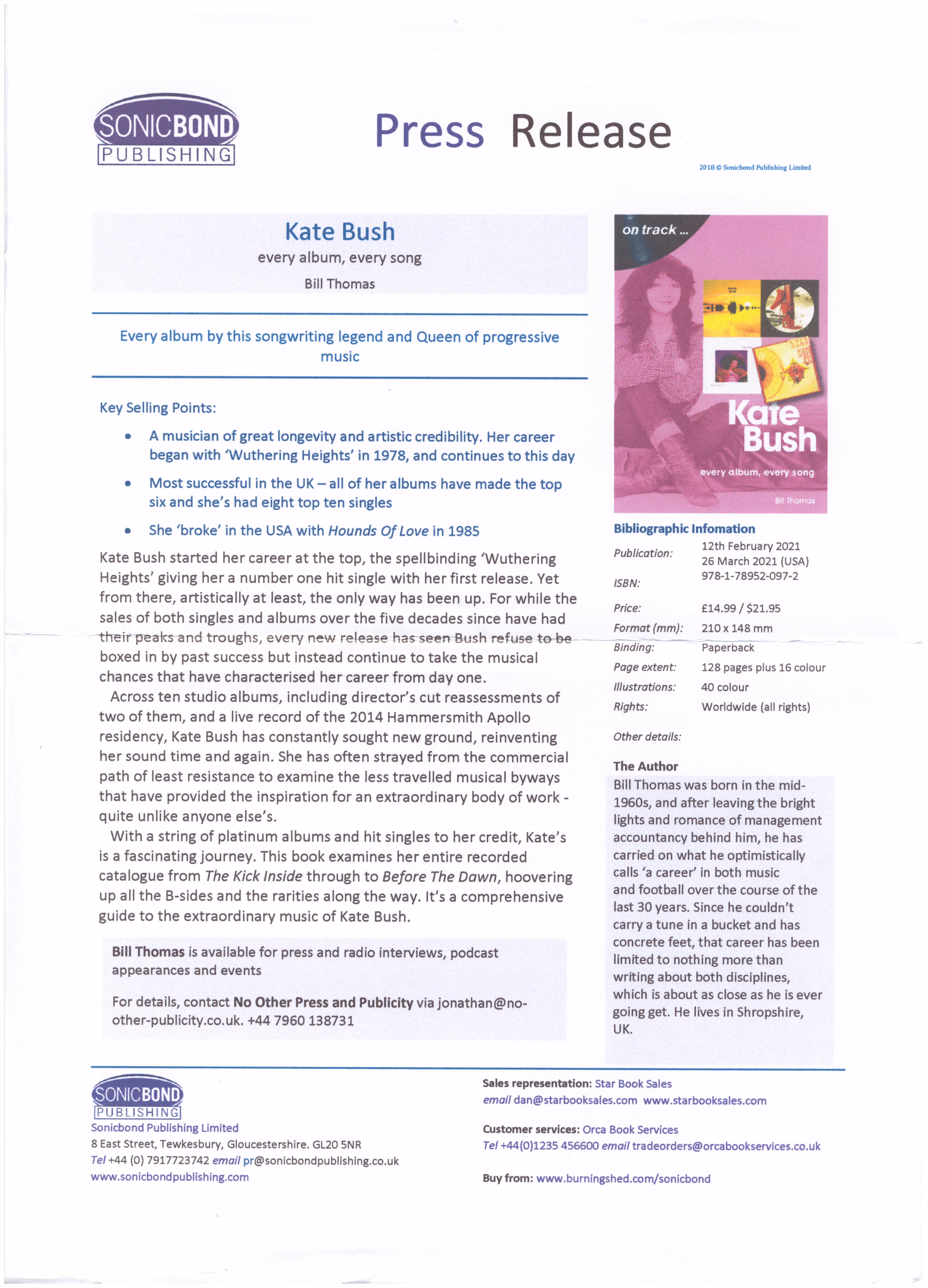'On Track: Every Album, Every Song' Book Press Release
