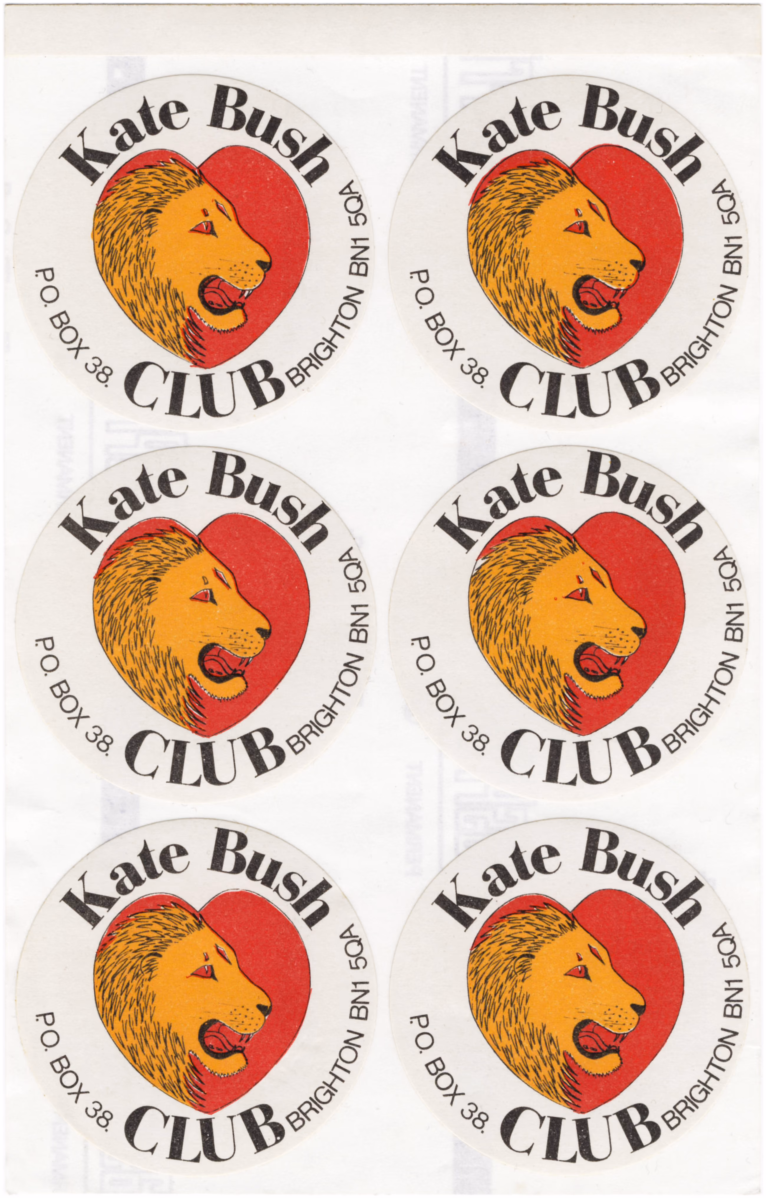 'Kate Bush Club' Sticker Sheet
