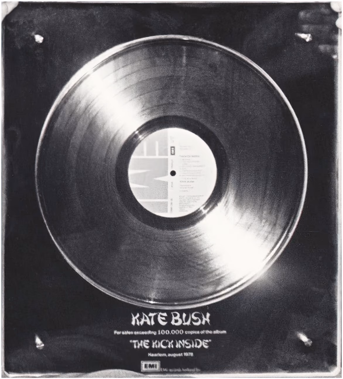 'The Kick Inside' Platinum Sales Award